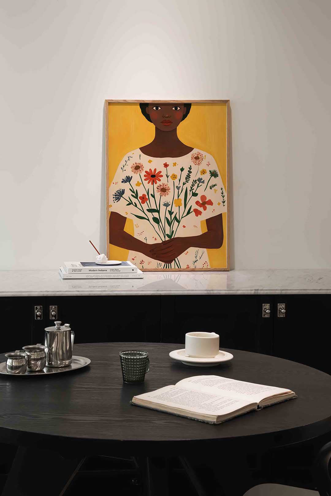 Vrouw met bloemen Poster