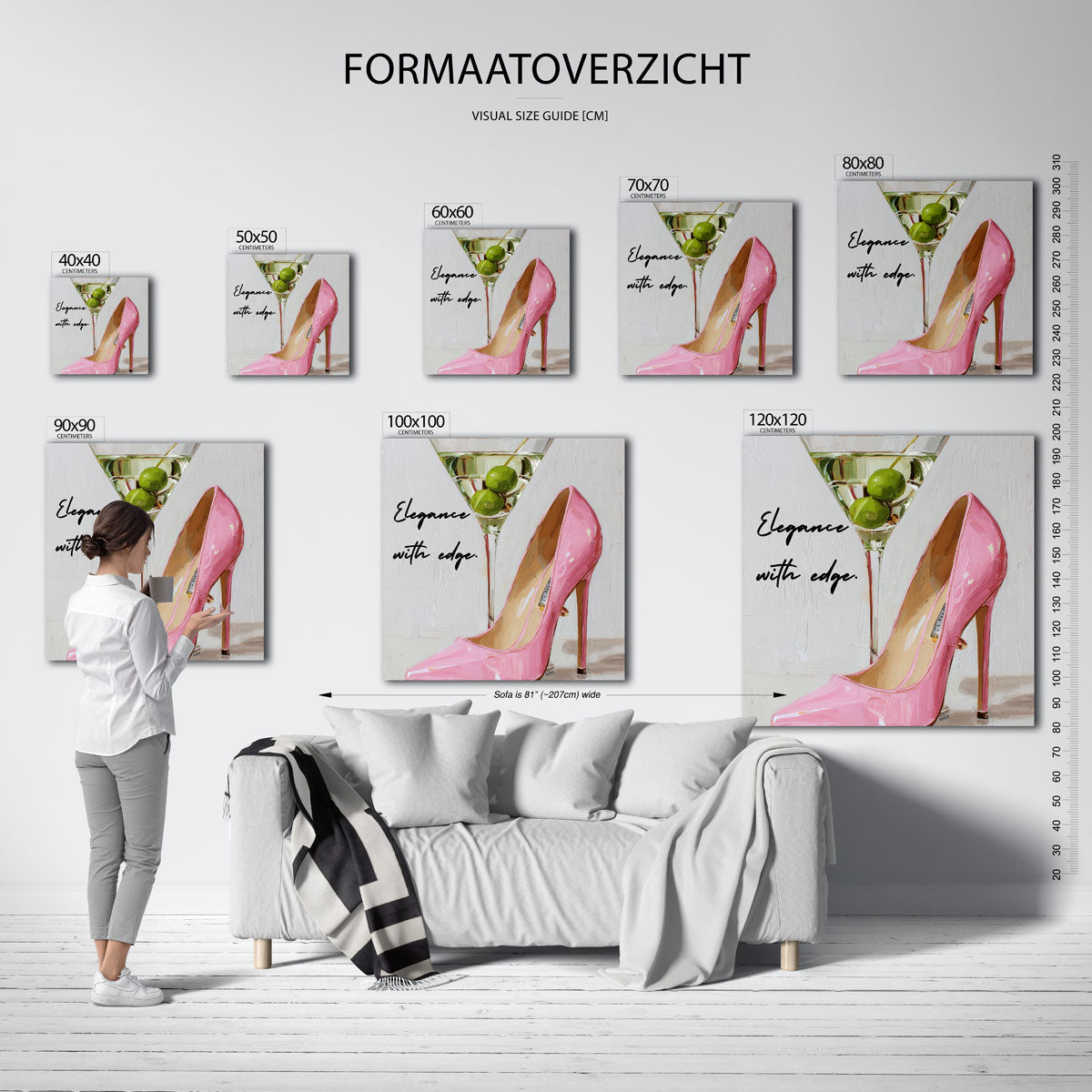 Martiniglas en roze pump Poster