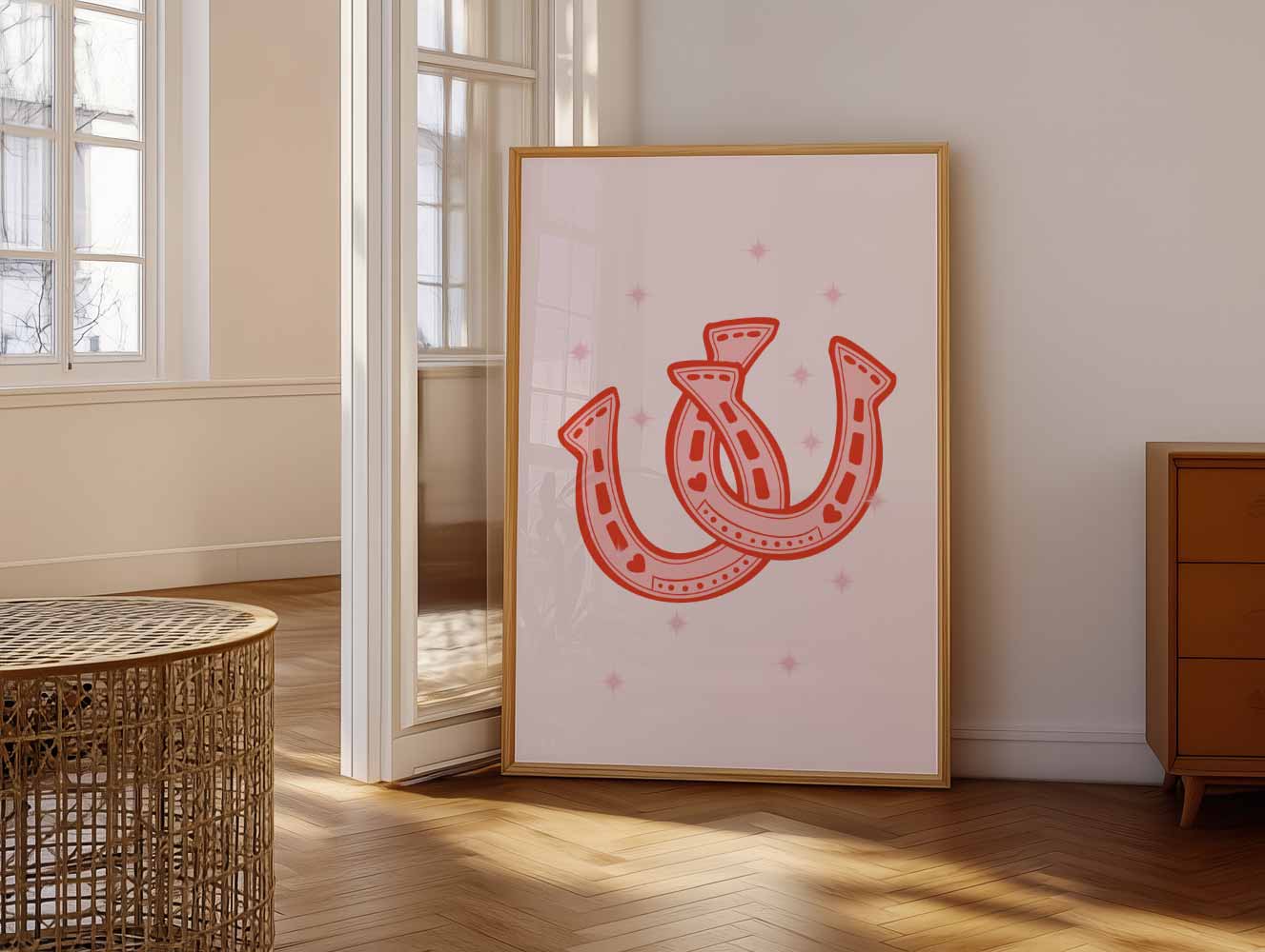 Stijlvolle Roze Hoefijzers Poster-WallArtistic
