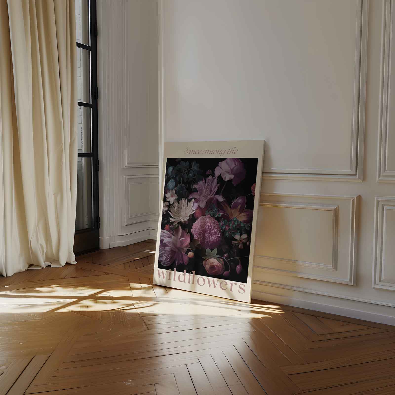 Dans tussen de wildbloemen Kunstwerk-canvas-dibond-plexiglas-wanddecoratie-WallArtistic