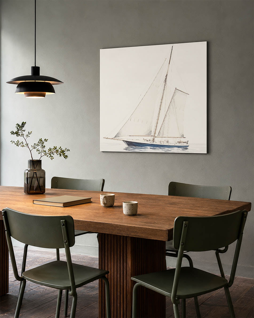 Zeilboot op zee Kunstwerk