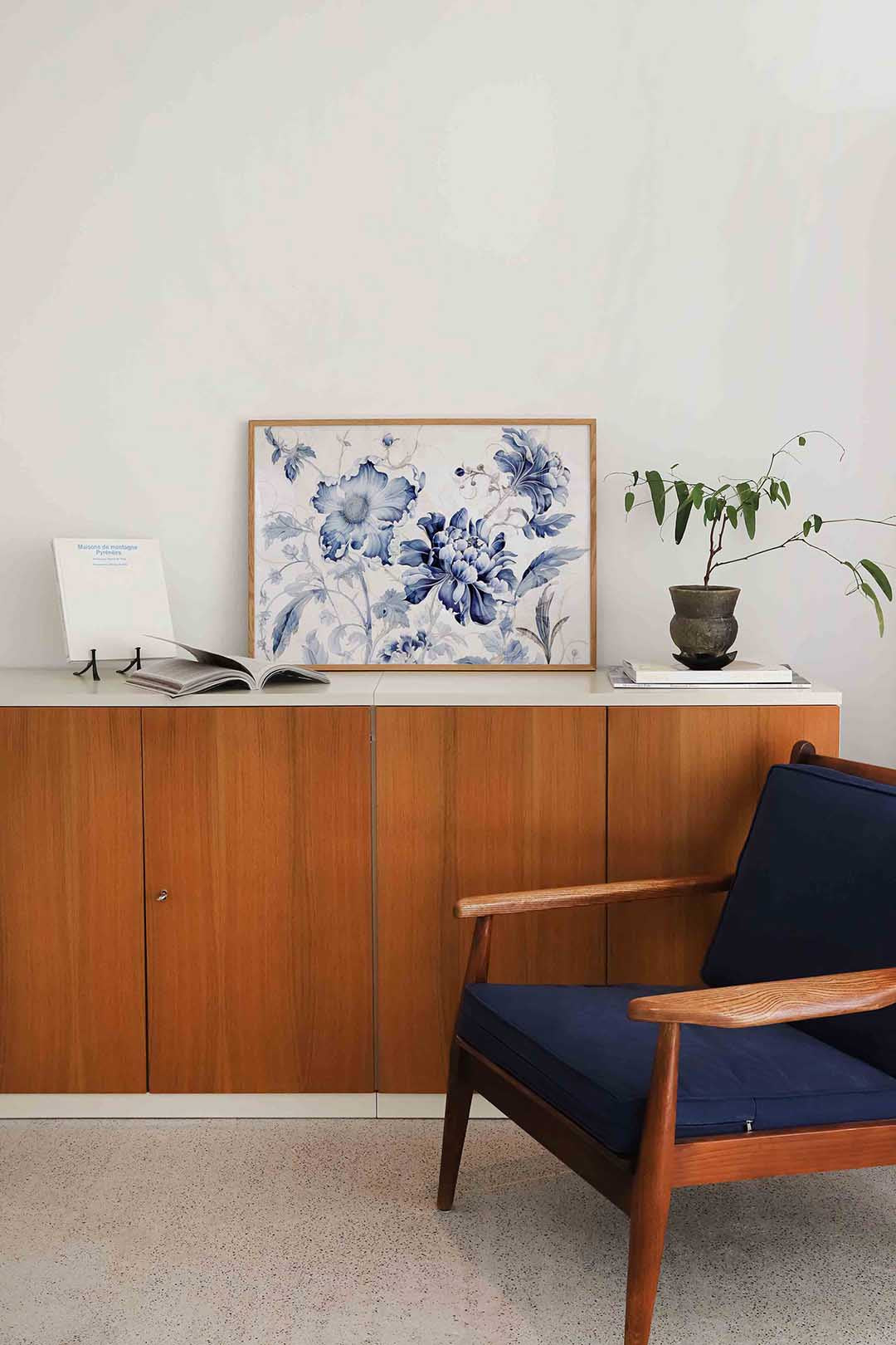 Blauwe bloemen Poster