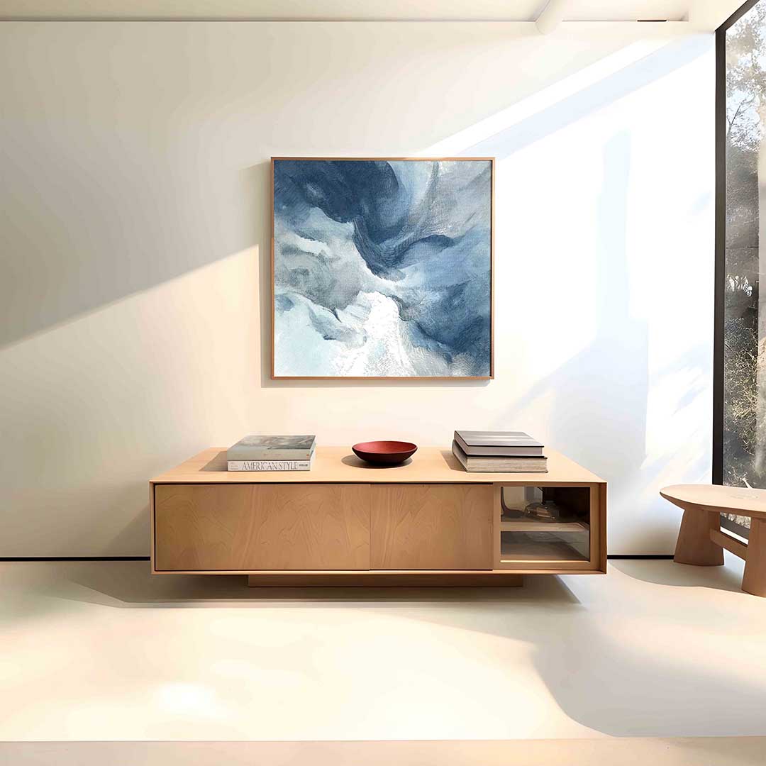 Abstracte blauwe vormen Poster