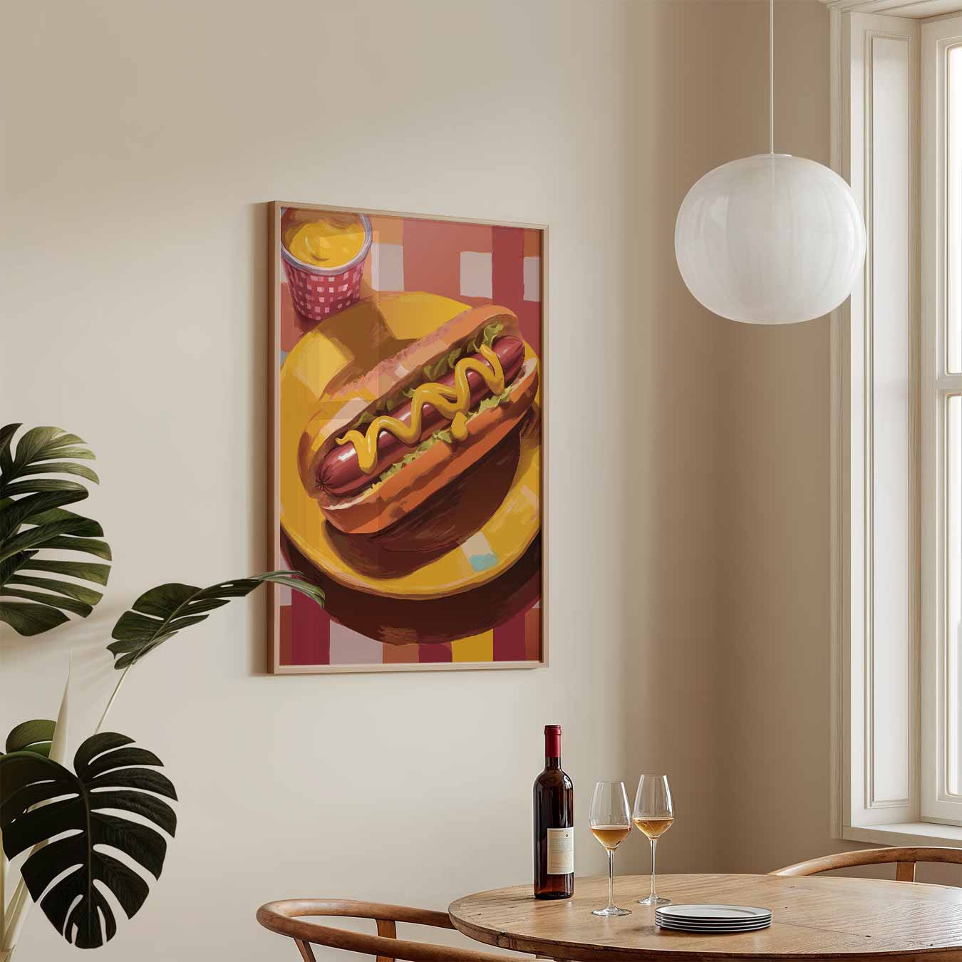 Vrolijke Hotdog Poster-WallArtistic