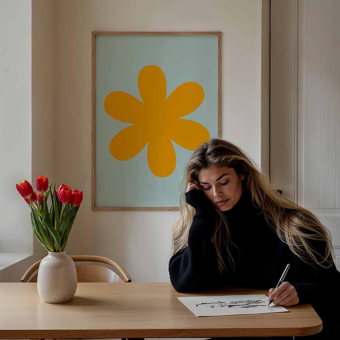 Retro Bloemenposter-WallArtistic