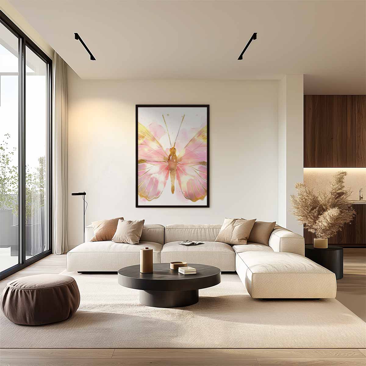 Magische Vlinder in Pastel Kunstwerk-canvas-dibond-plexiglas-wanddecoratie-WallArtistic