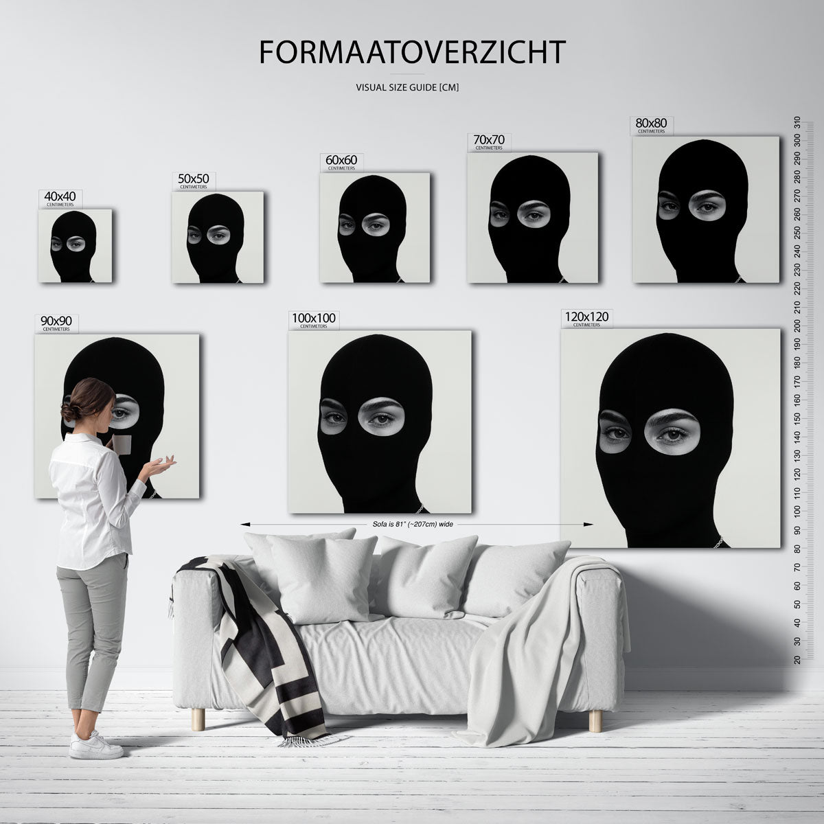 Gezicht met masker Poster