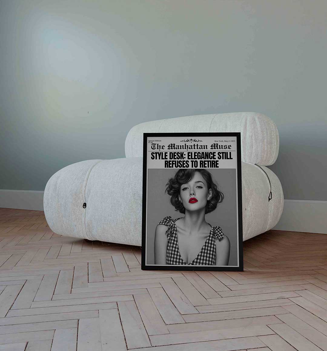 Stijlvolle vrouw met rode lippen Poster