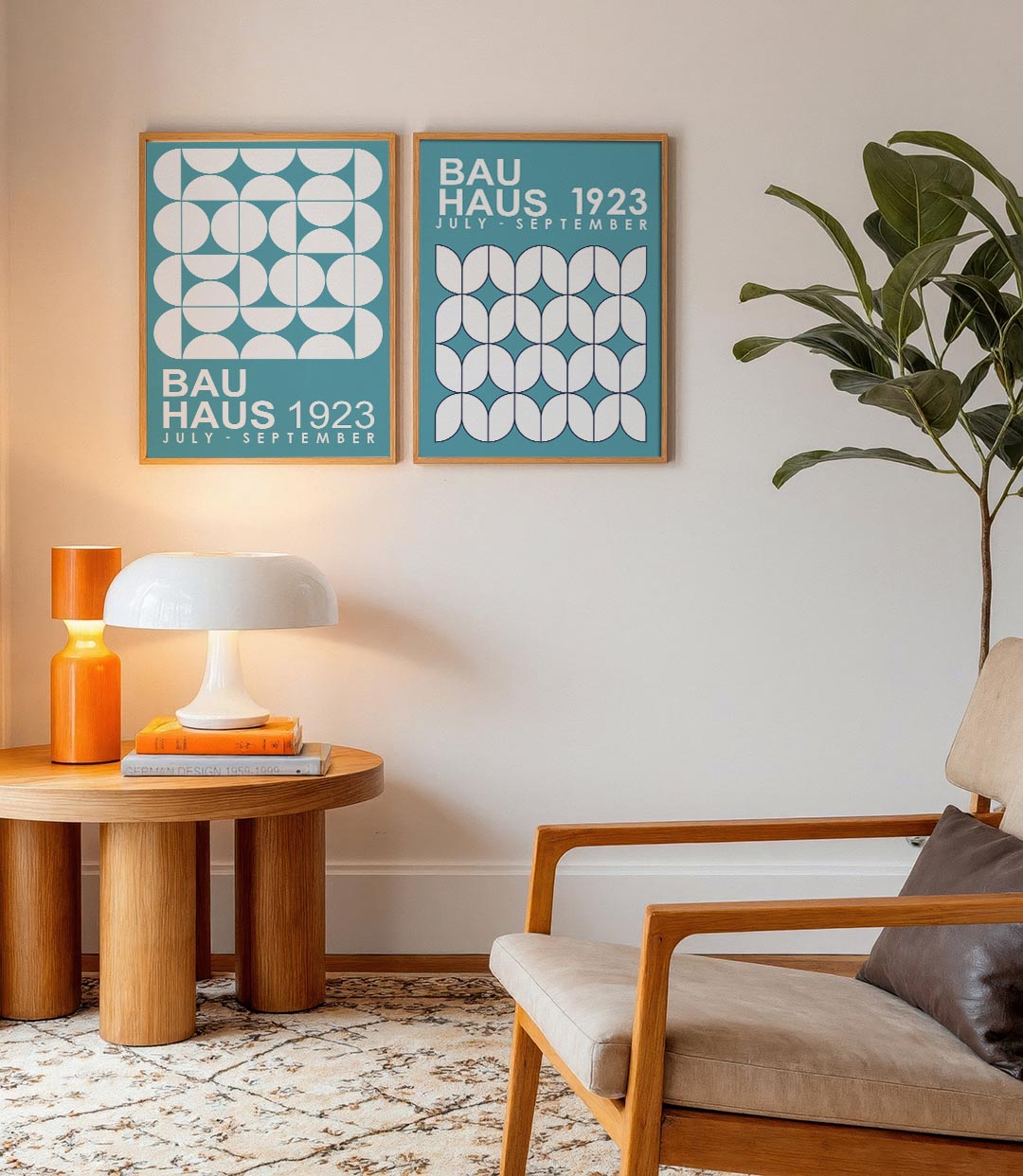 Cirkelpatroon blauw Posterset