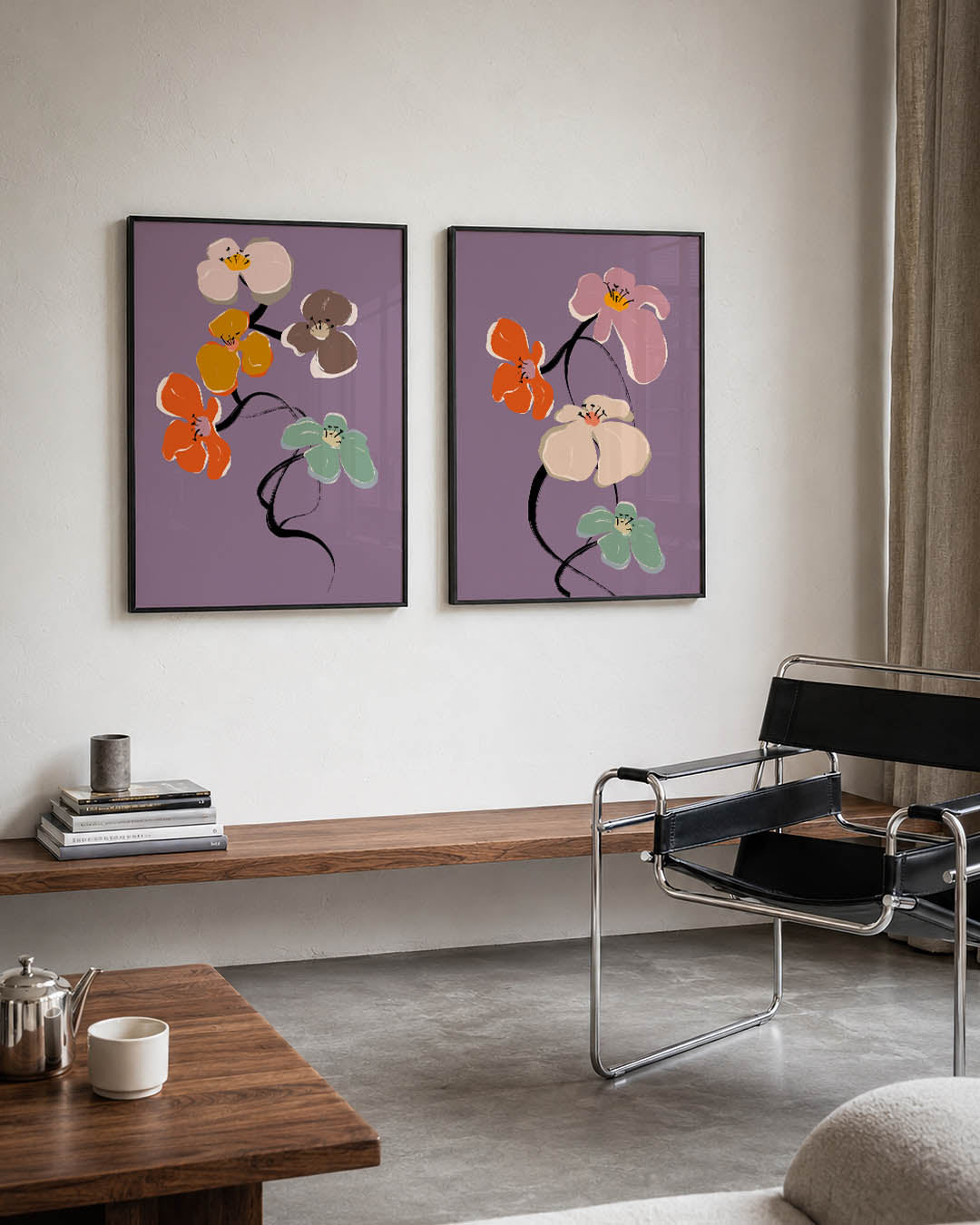 Bloemrijke lijnen Posterset
