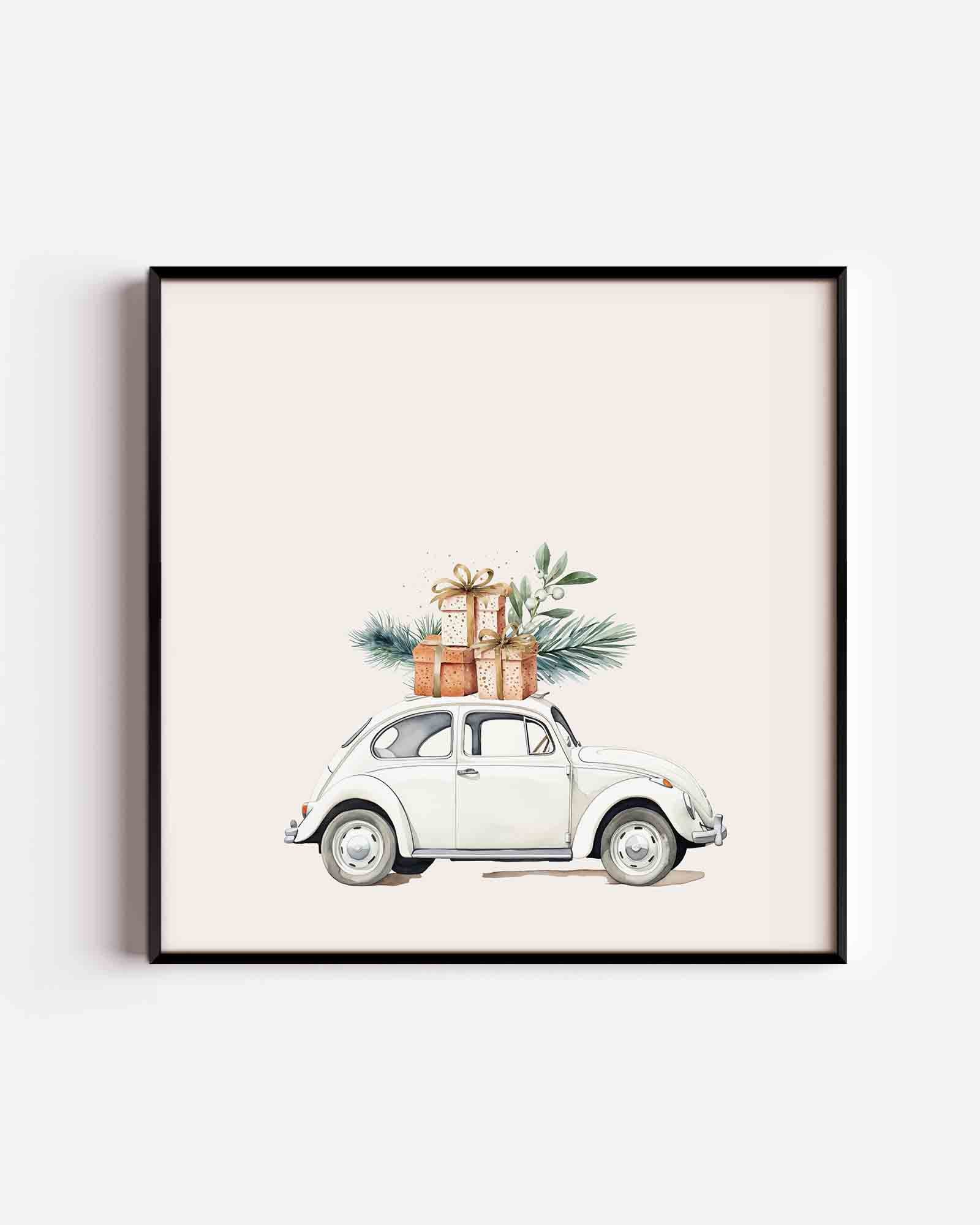 Auto met cadeaus Poster