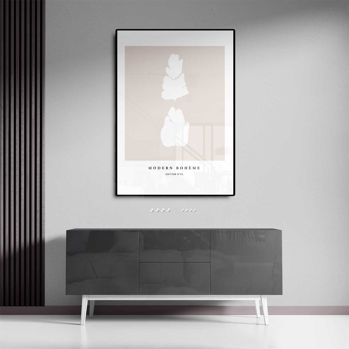 Modern Boho Leaf Art Print Kunstwerk-canvas-dibond-plexiglas-wanddecoratie-WallArtistic