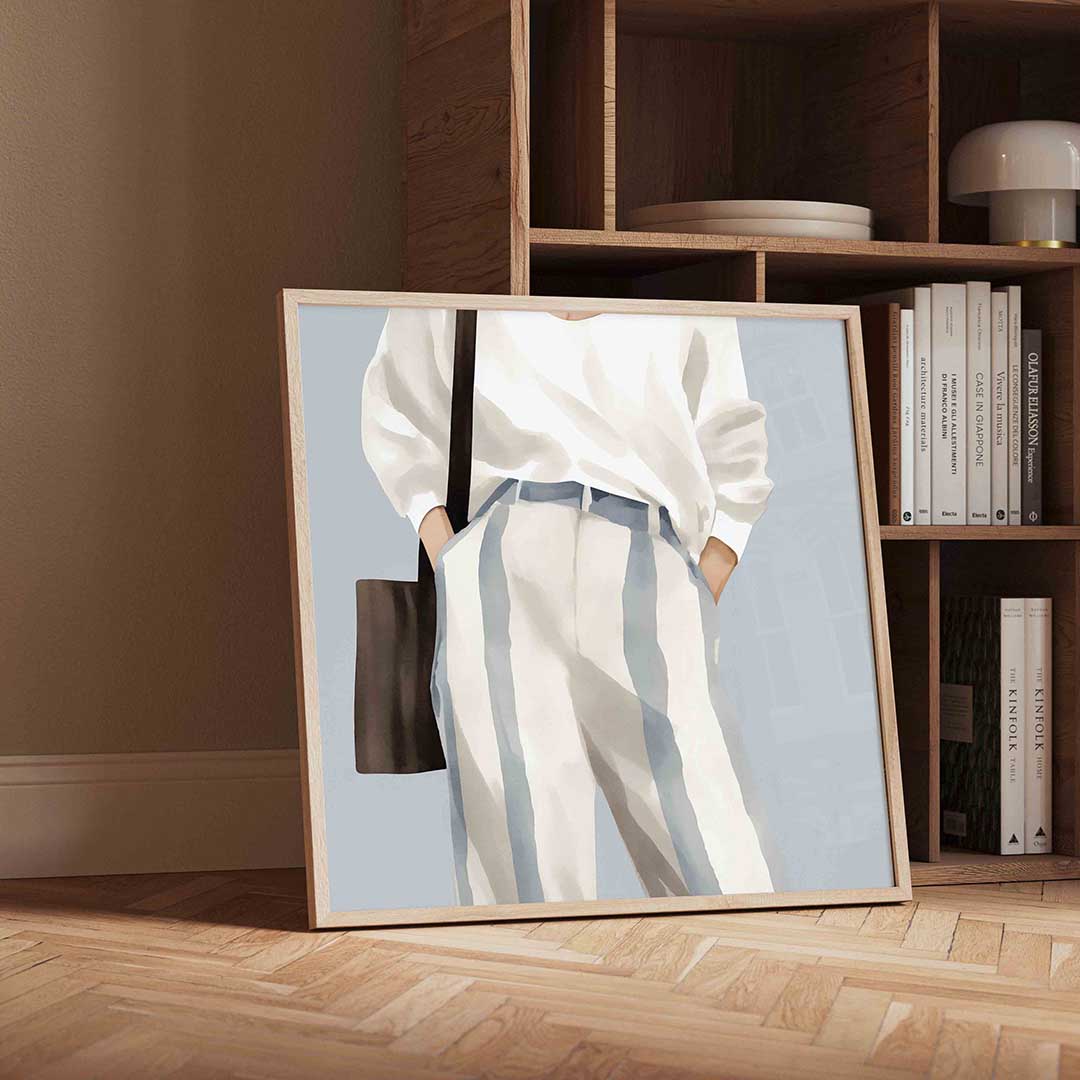 Gestreepte broek en tas Poster