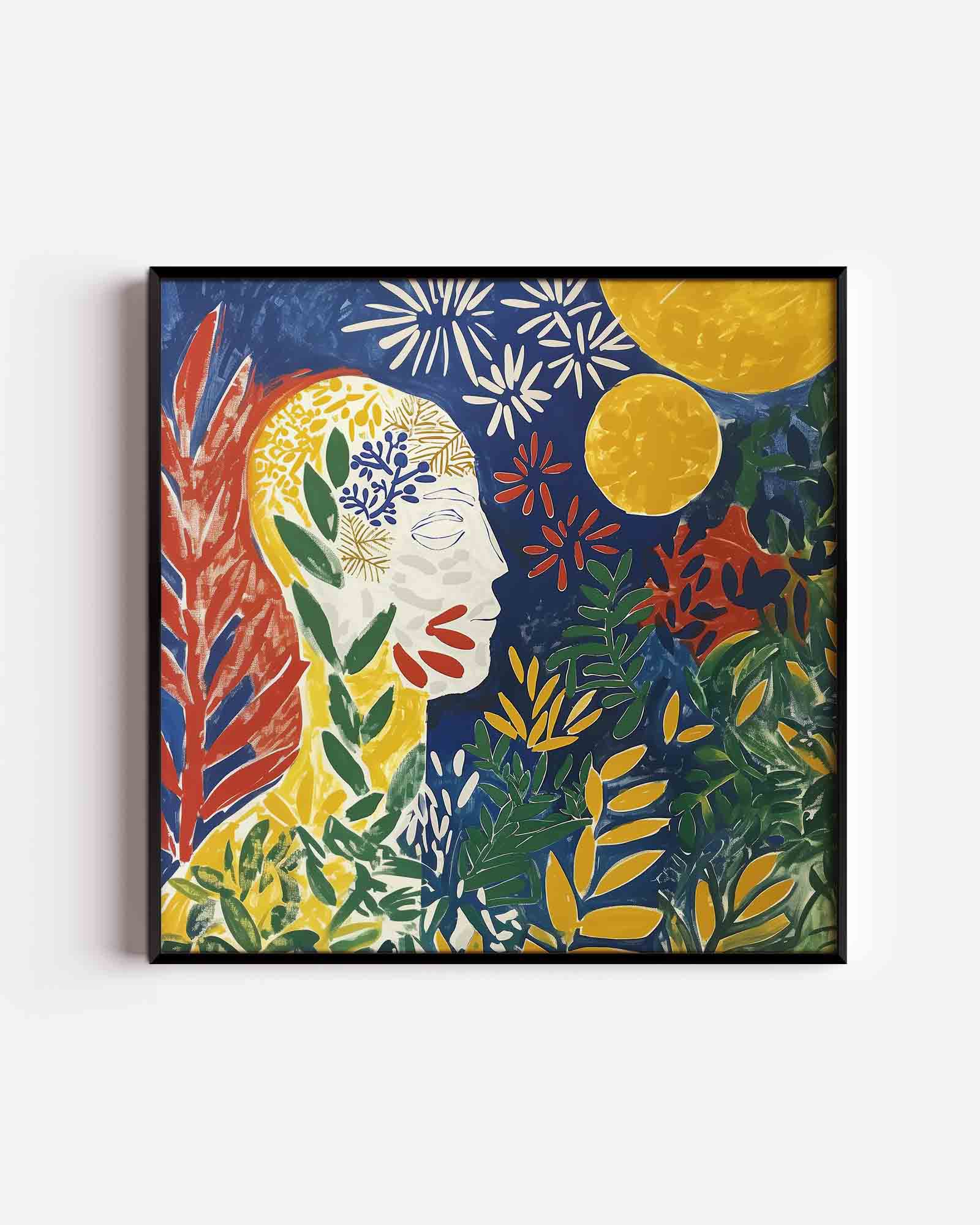 Abstracte natuur en gezicht Poster