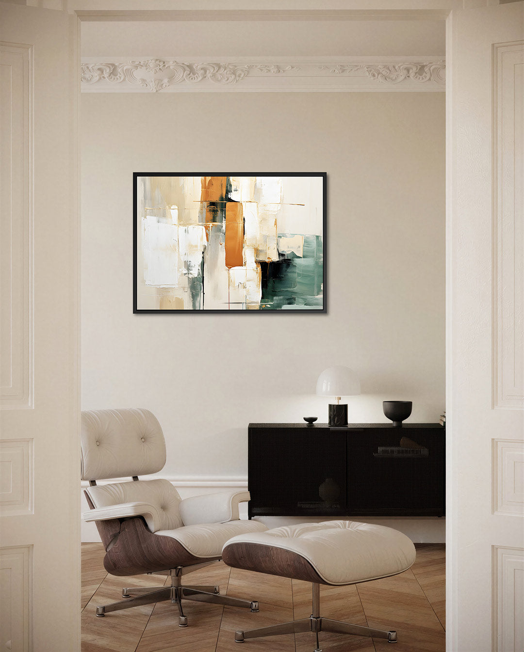 Gelaagde kleurencompositie Kunstwerk