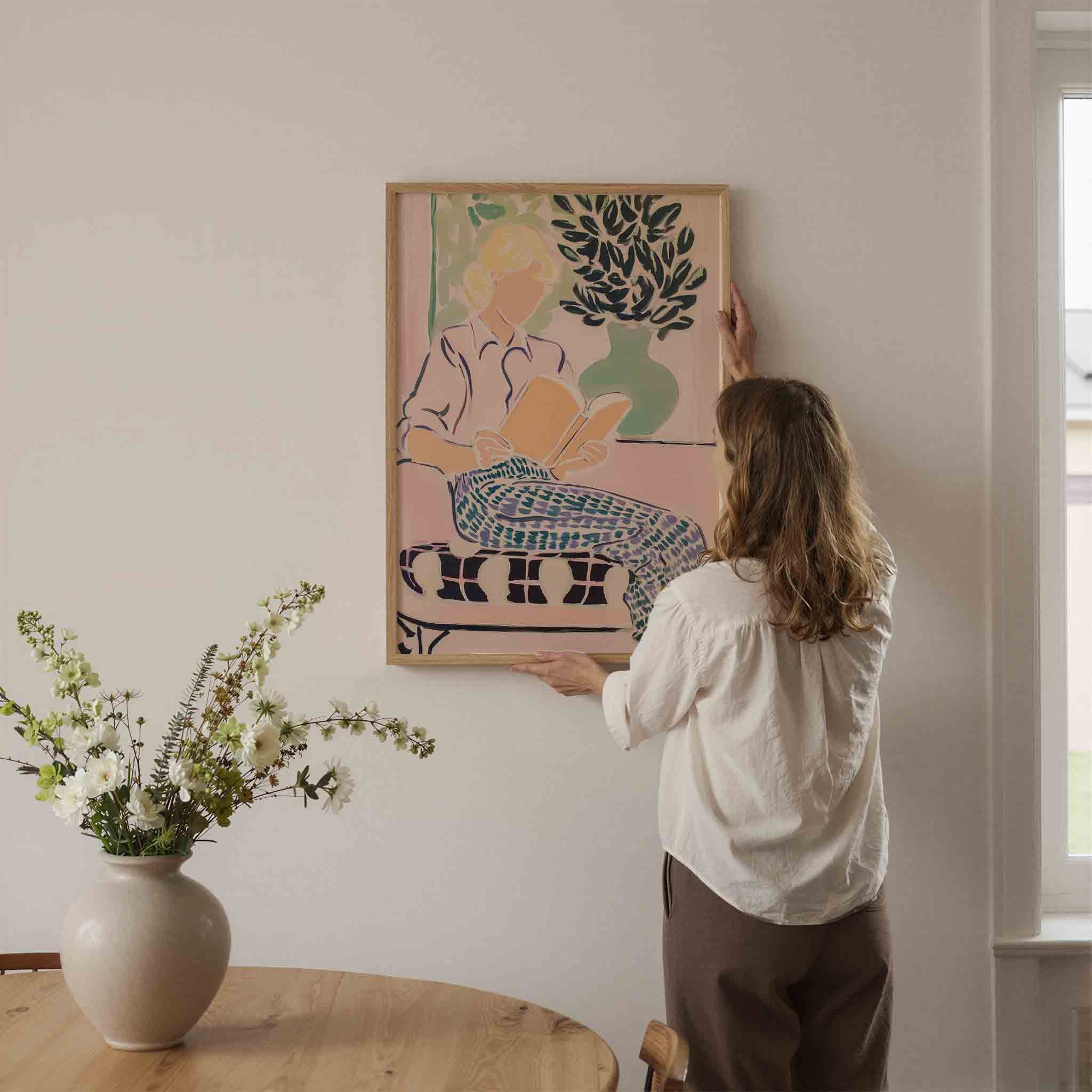 Lezende vrouw Poster
