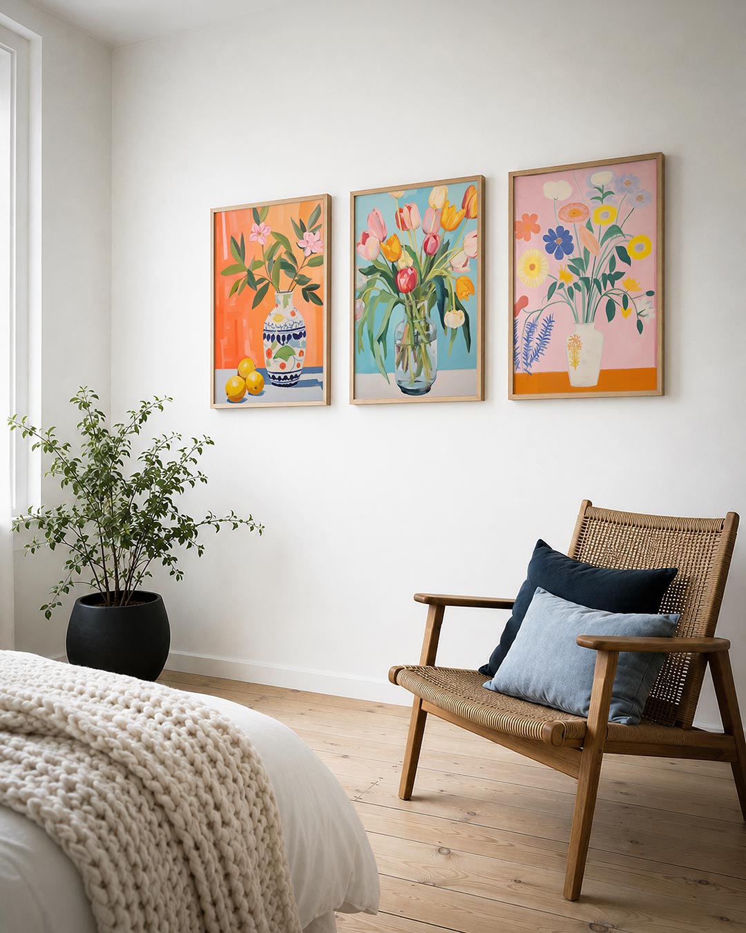 Bloemen en citroenen Posterset