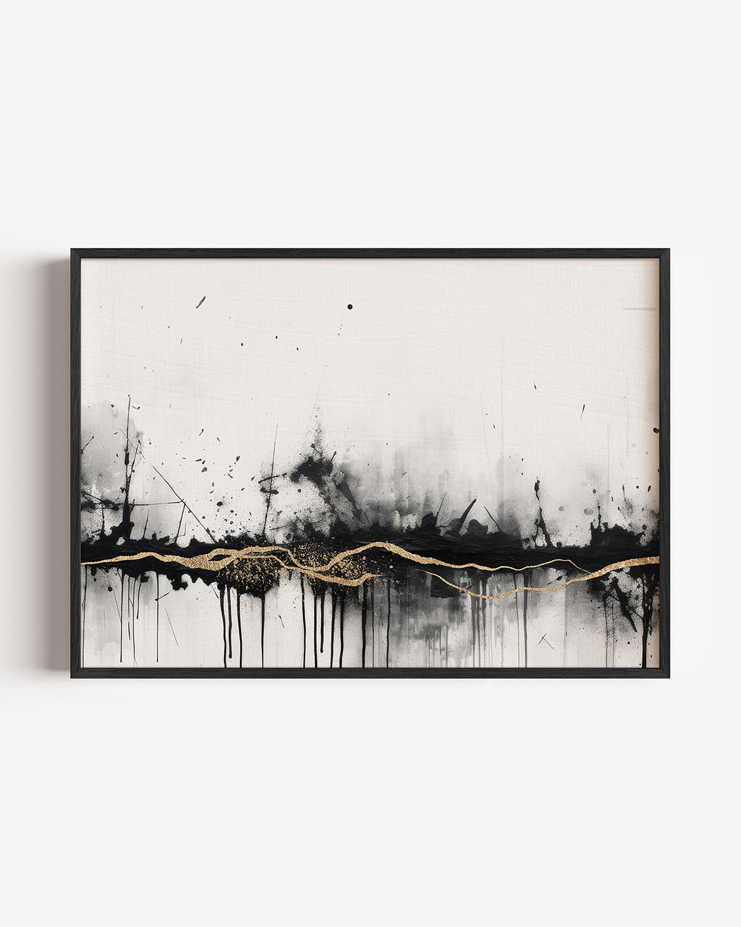 Abstracte zwart en goud Poster
