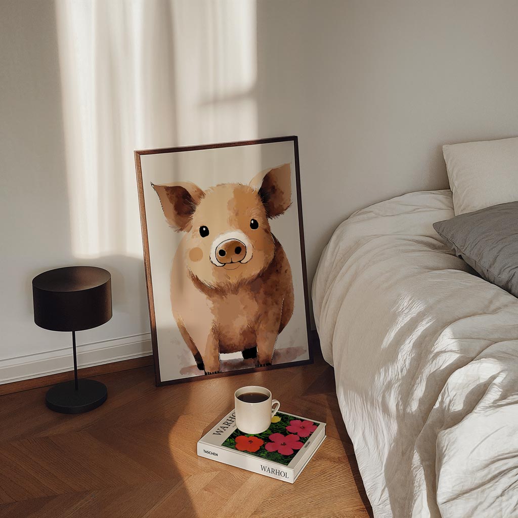 Schattige Varkensvriend Poster-WallArtistic