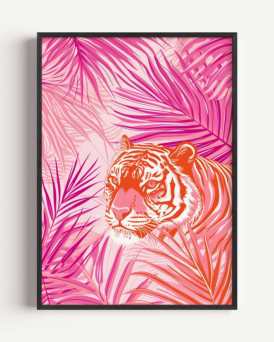Wilde Tijgers in Pastel Jungle Poster-WallArtistic