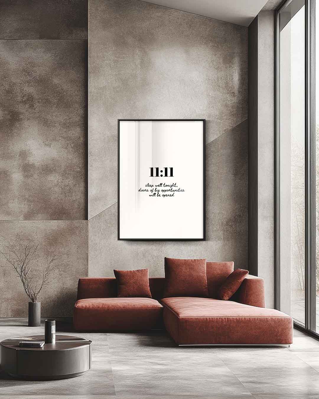 Inspirerende 11:11 Tekstposter Kunstwerk-canvas-dibond-plexiglas-wanddecoratie-WallArtistic