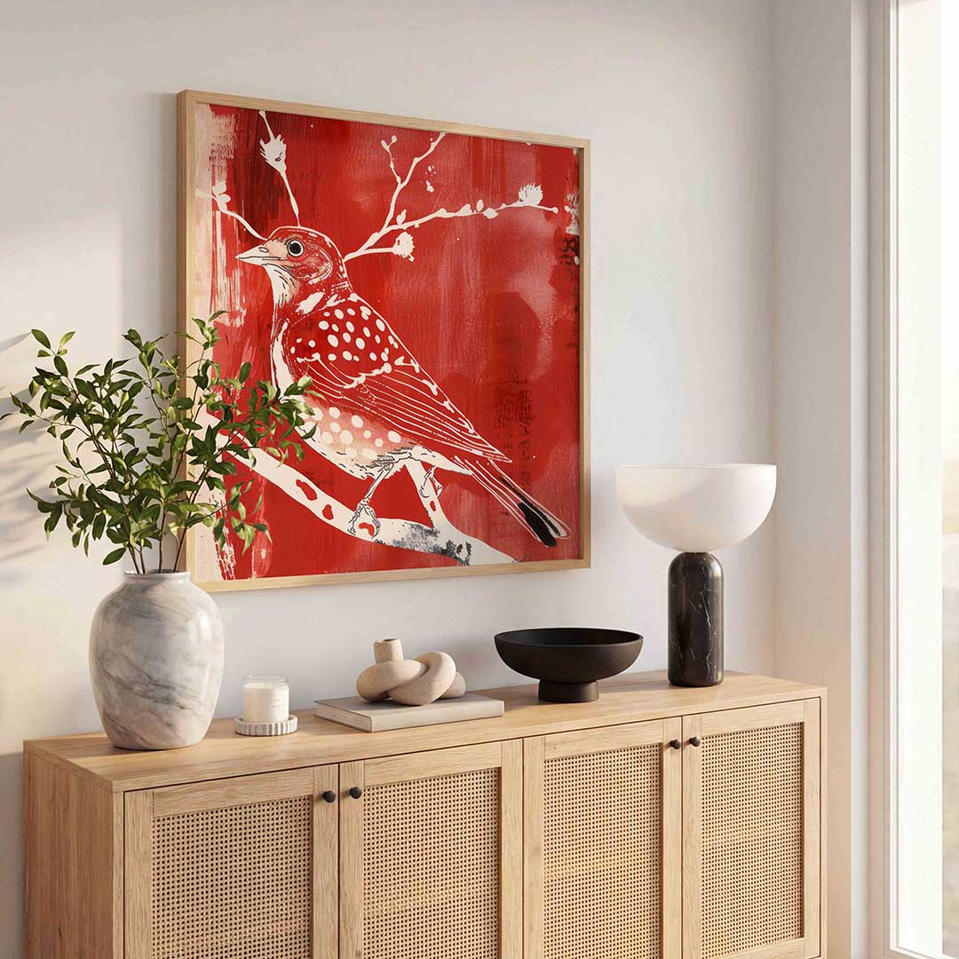 Vogel op tak Poster