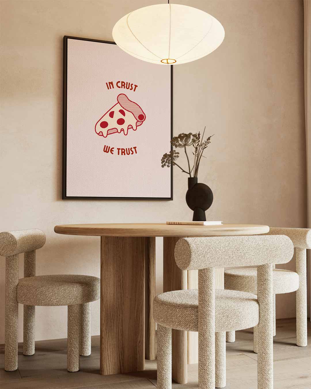 In Crust We Trust Poster Kunstwerk-canvas-dibond-plexiglas-wanddecoratie-WallArtistic