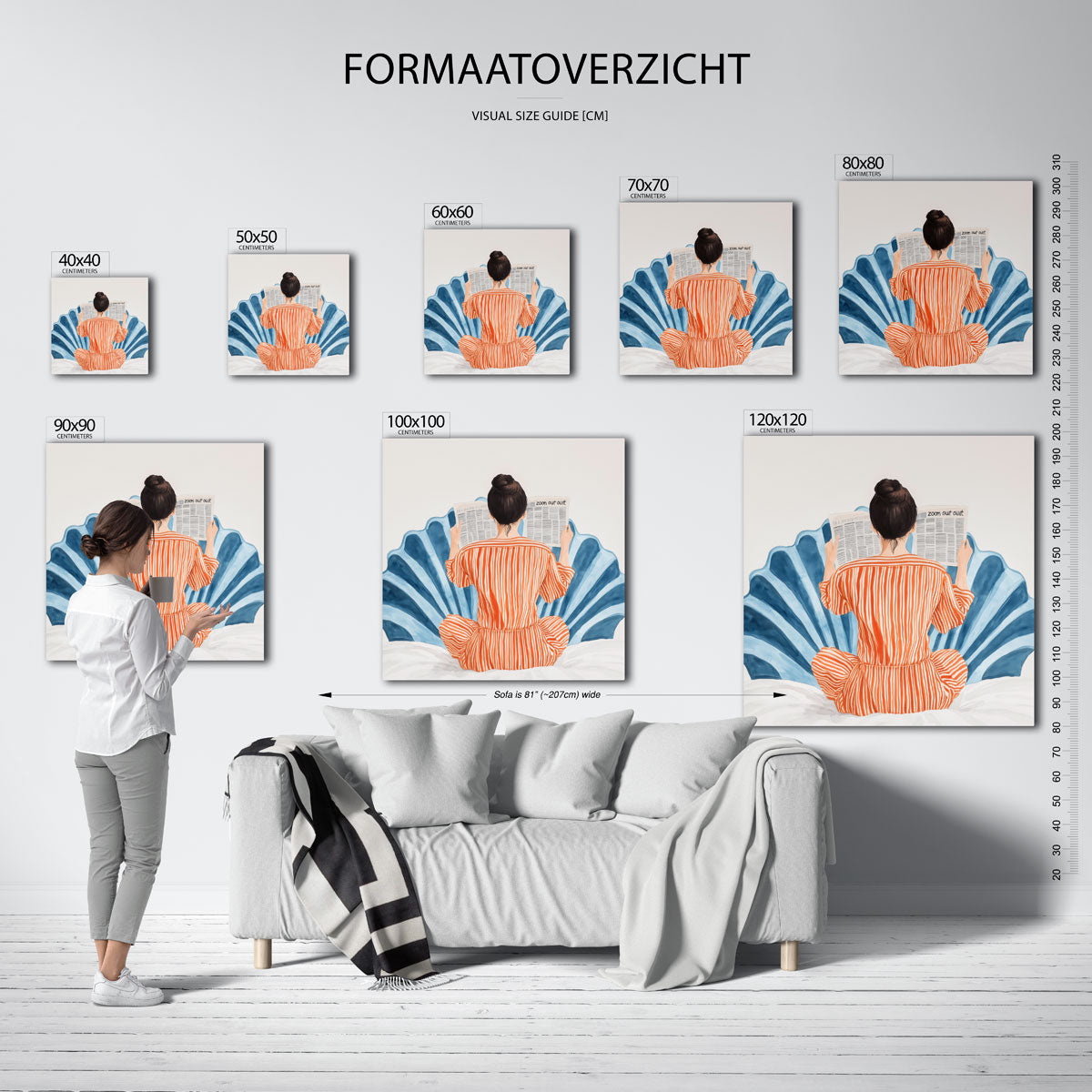 Vrouw leest krant Poster