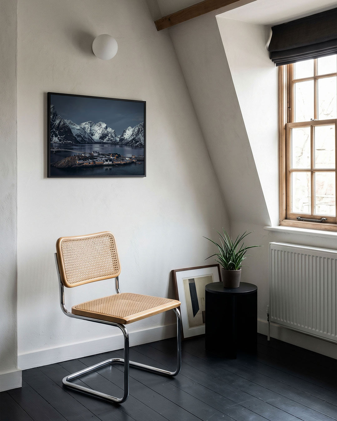Berglandschap met dorp Poster