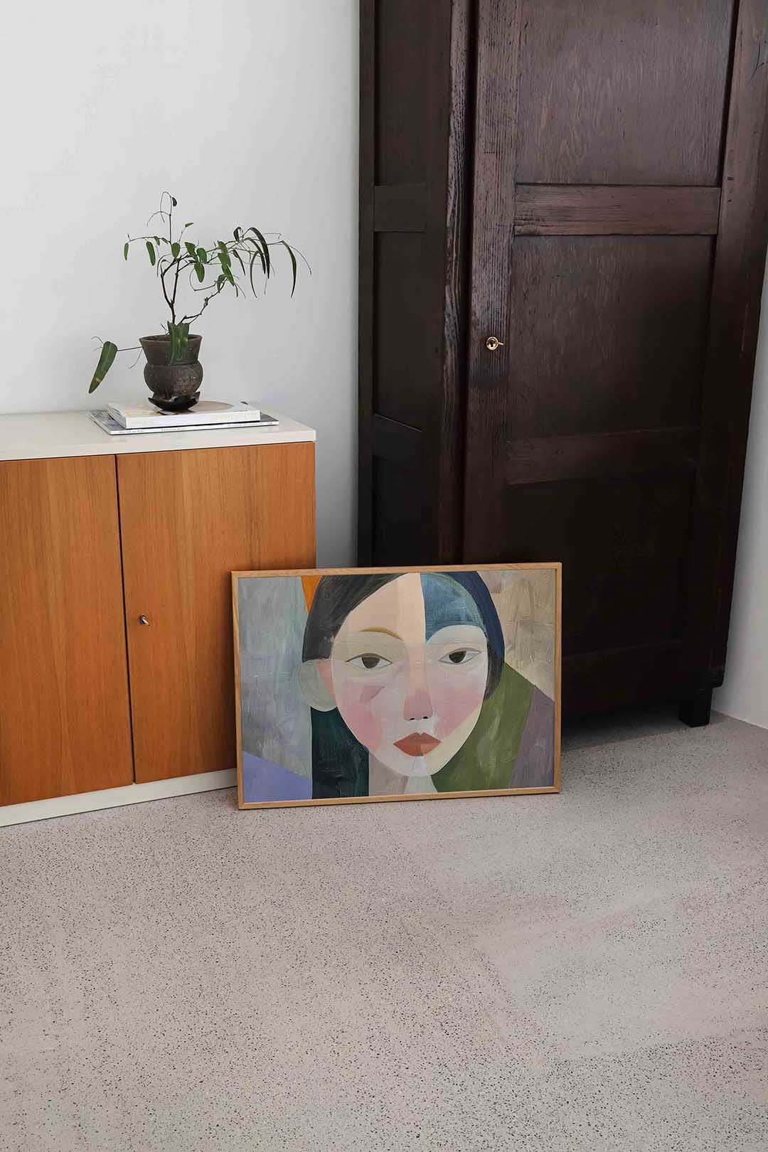 Portret met geometrische vormen Poster
