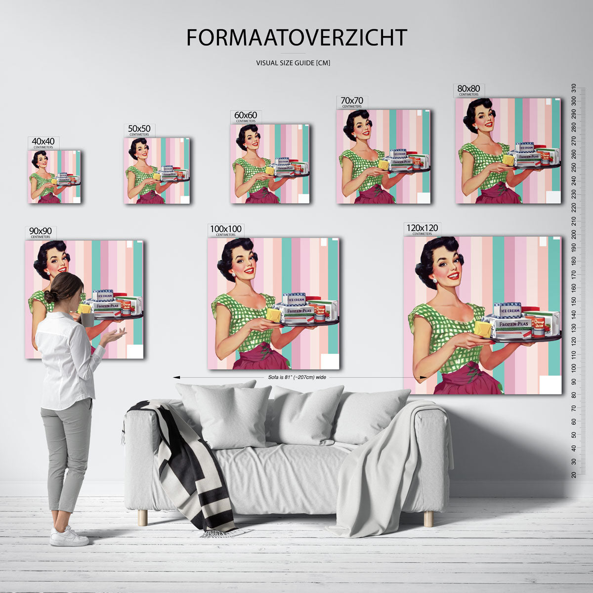 Vrouw met dienblad Poster