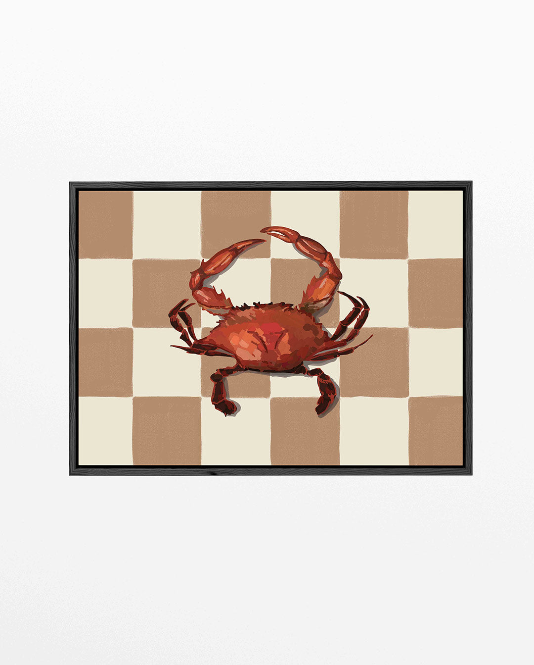 Krab op geruit patroon Kunstwerk