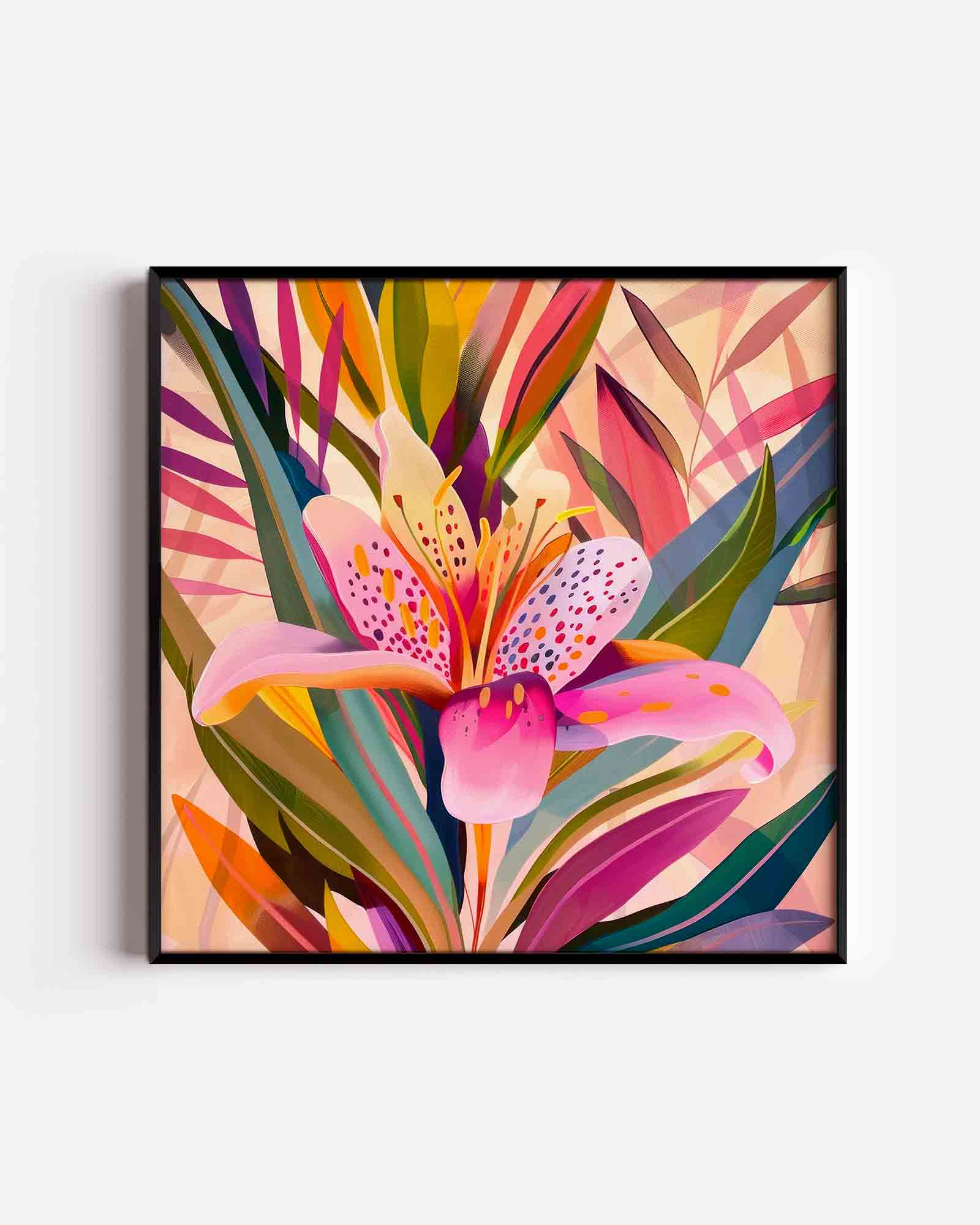 Bloem en bladeren Poster