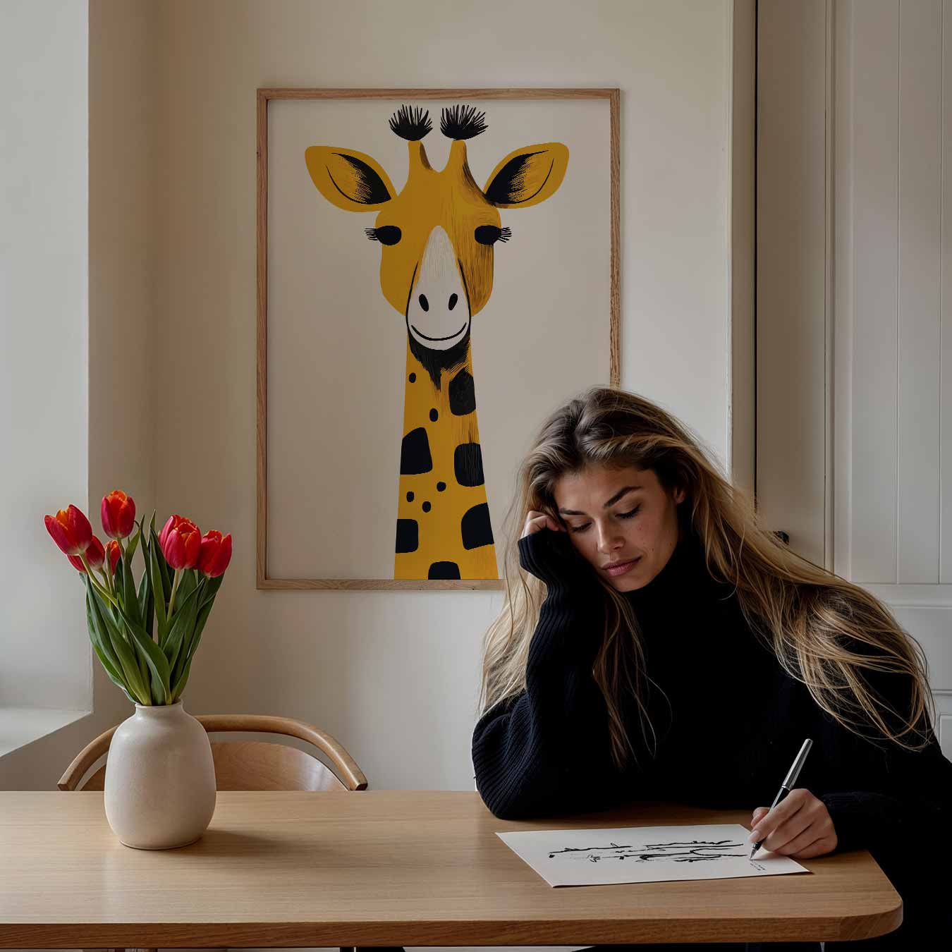 Vrolijke Giraffe Poster-WallArtistic
