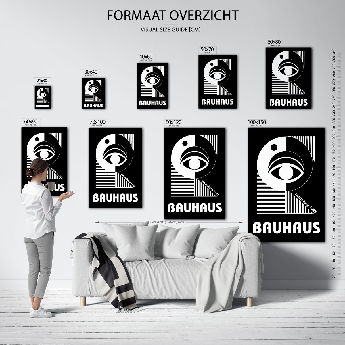 Zwart wit oogcompositie Poster