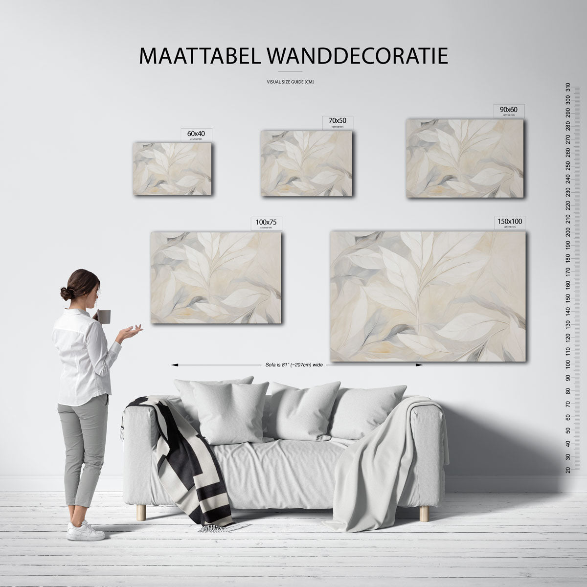 Subtiele bladpatronen Kunstwerk