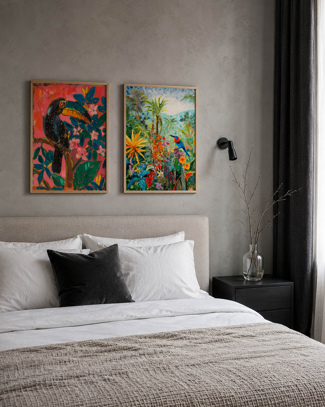 Vogels en bloemen Posterset