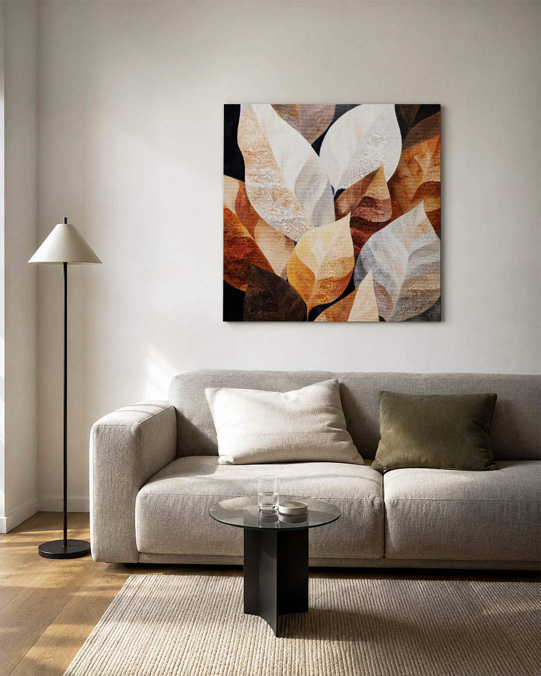 Organische bladvormen Kunstwerk