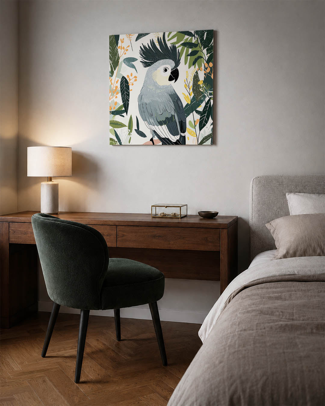 Vrolijke papegaai Kunstwerk
