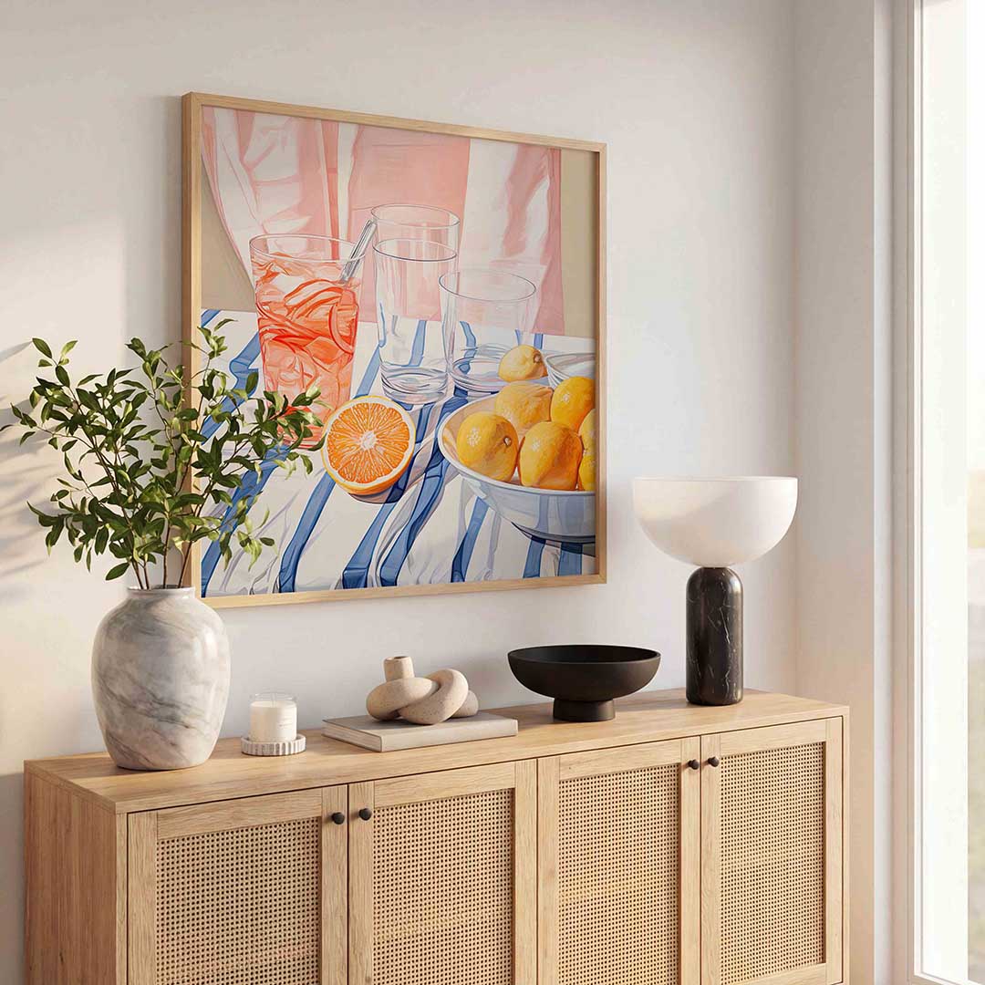 Citrus en glazen Poster