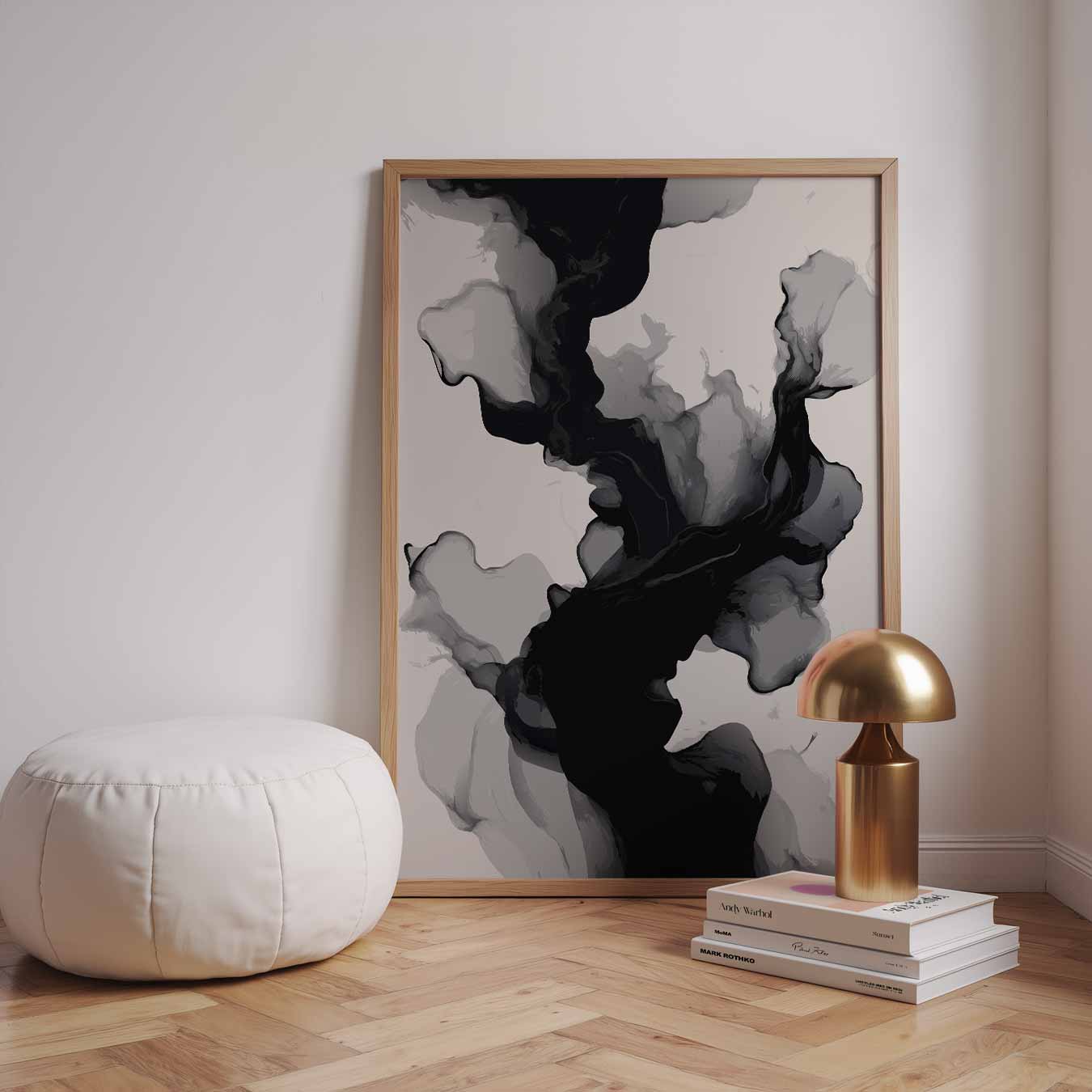 Mystieke Abstracte Grijstinten Poster-WallArtistic