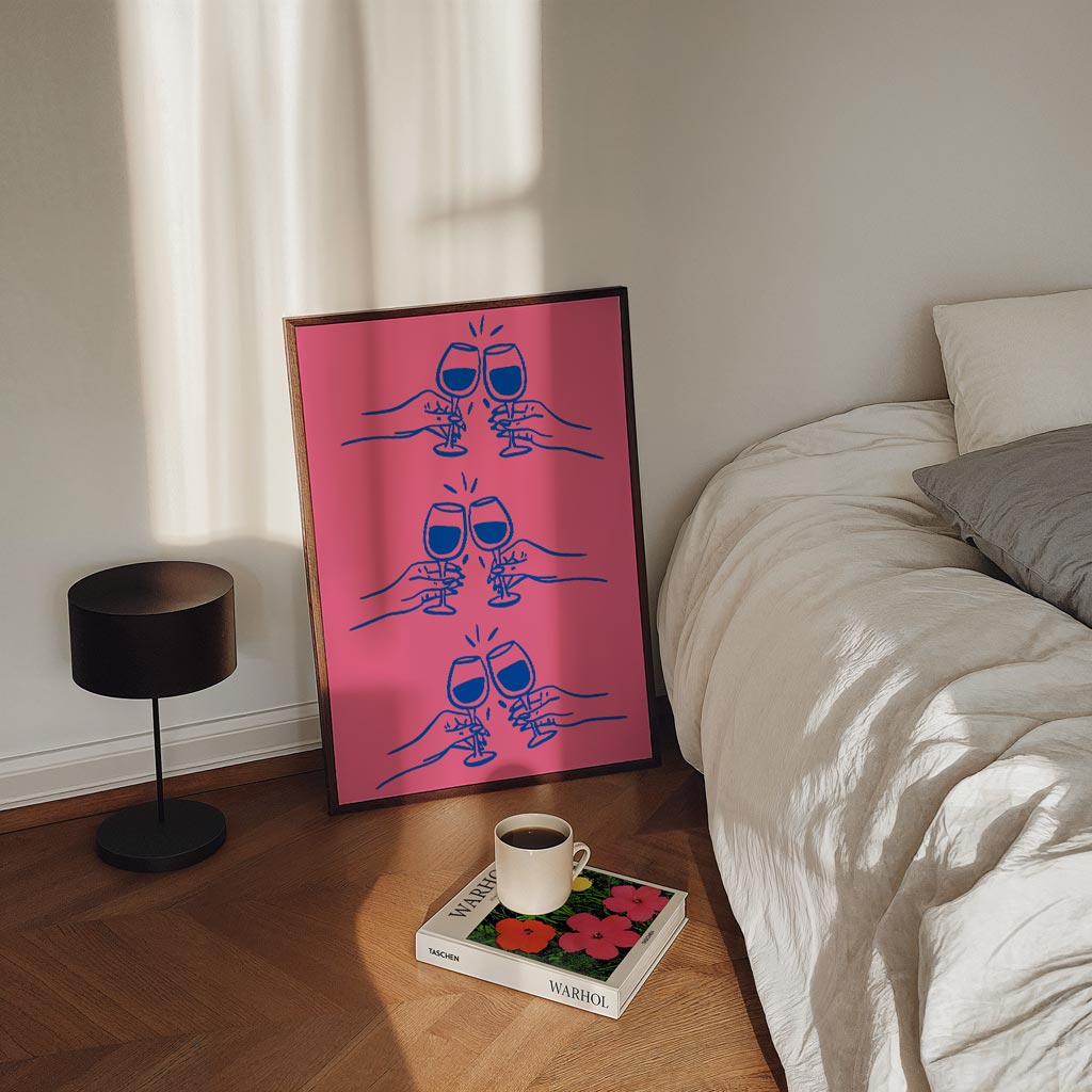 Proostende Wijnglazen Poster-WallArtistic