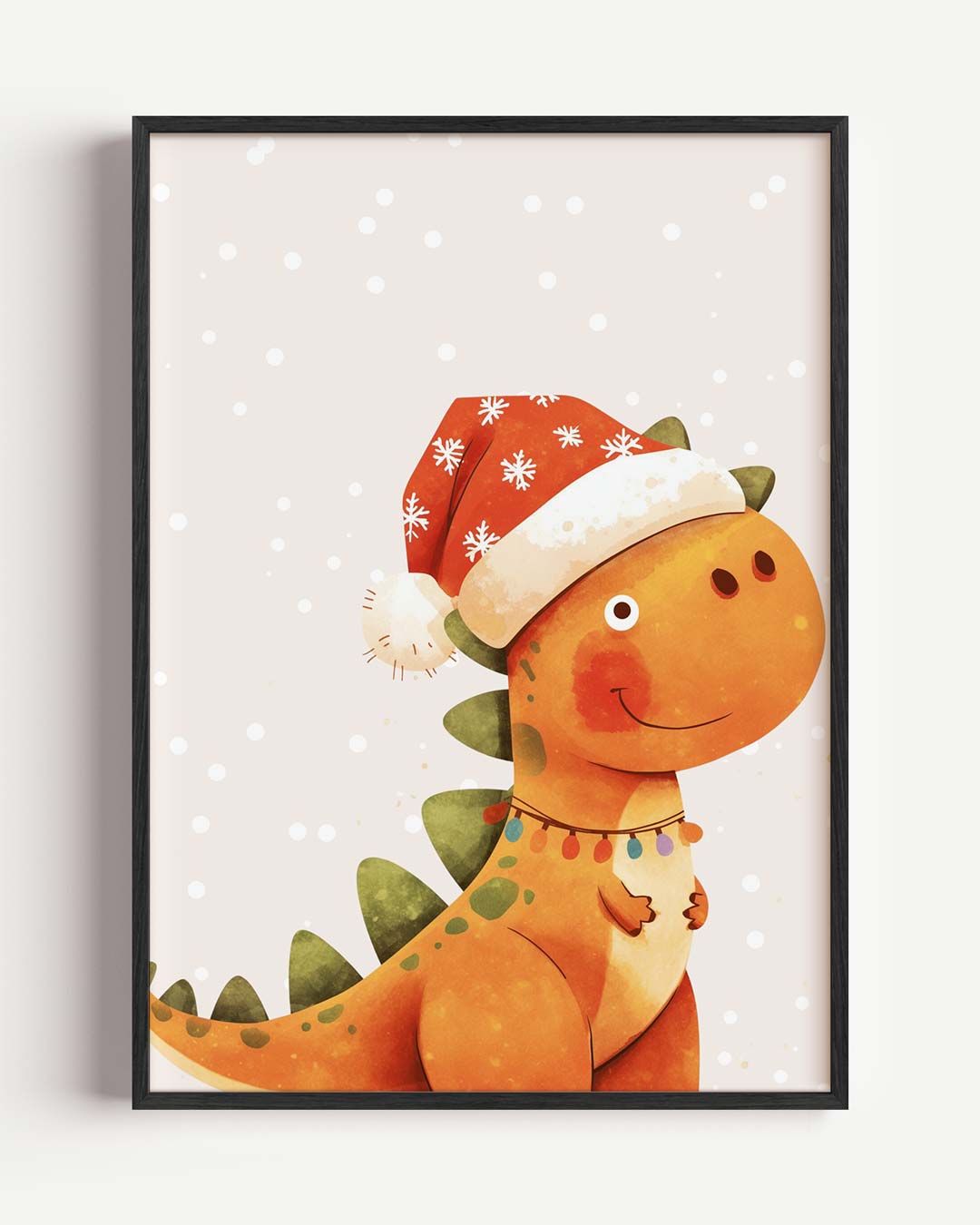 Kerst Dino Poster-WallArtistic