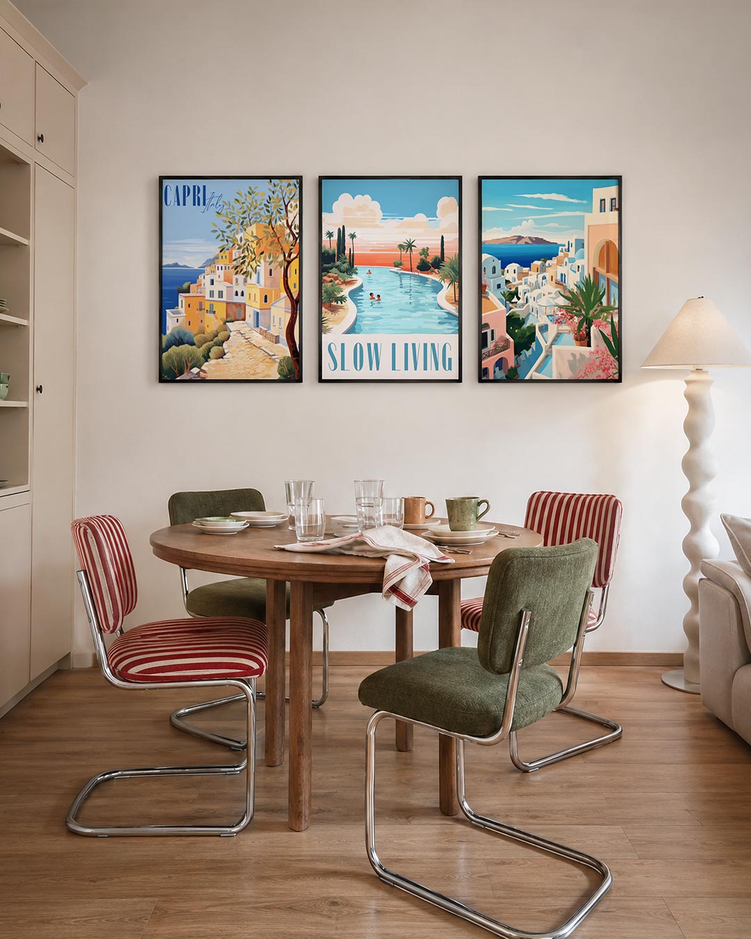 Zonnige kustlijn Posterset