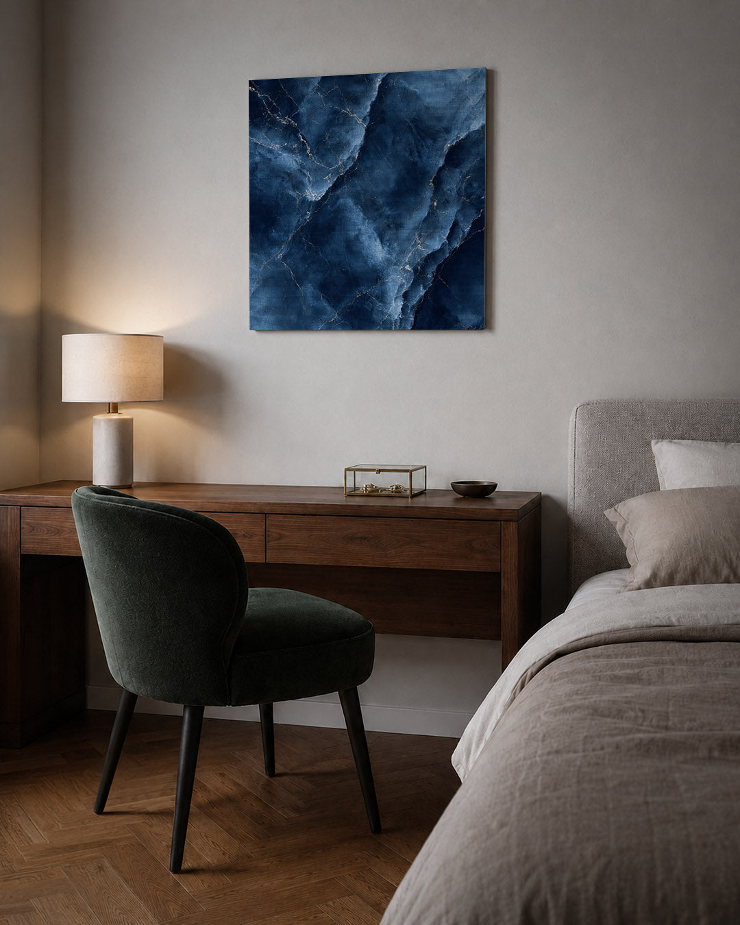 Marmerstructuur blauw Kunstwerk