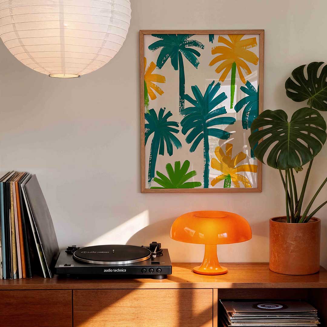 Palmbladeren en bloemen Poster