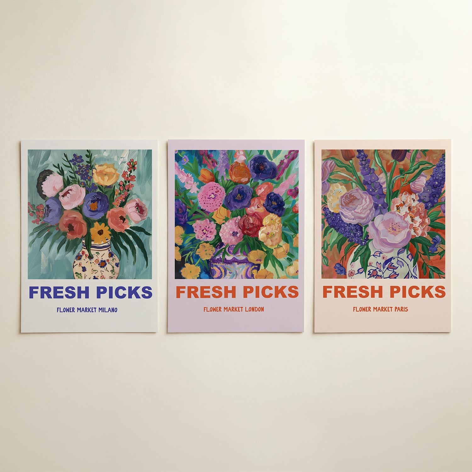 Bloemrijke kleurenpracht Posterset