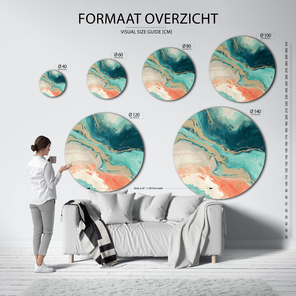 Abstracte oceaan Muurcirkel
