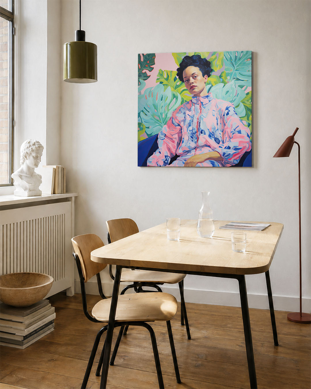 Vrouw met bladeren Kunstwerk