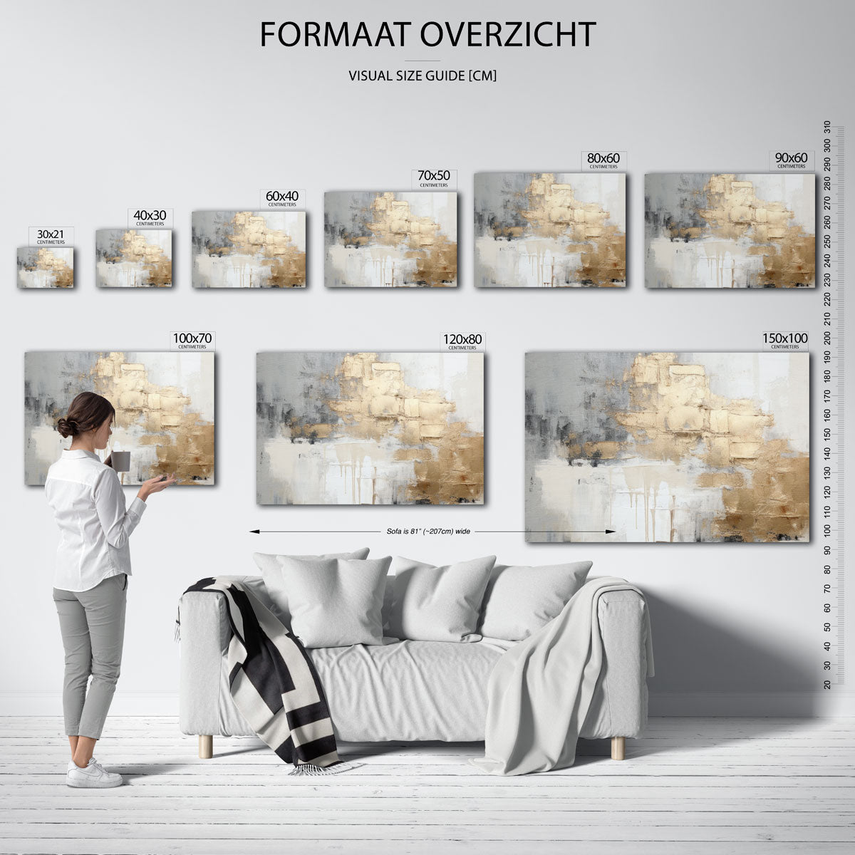 Abstracte beige en grijze textuur Poster
